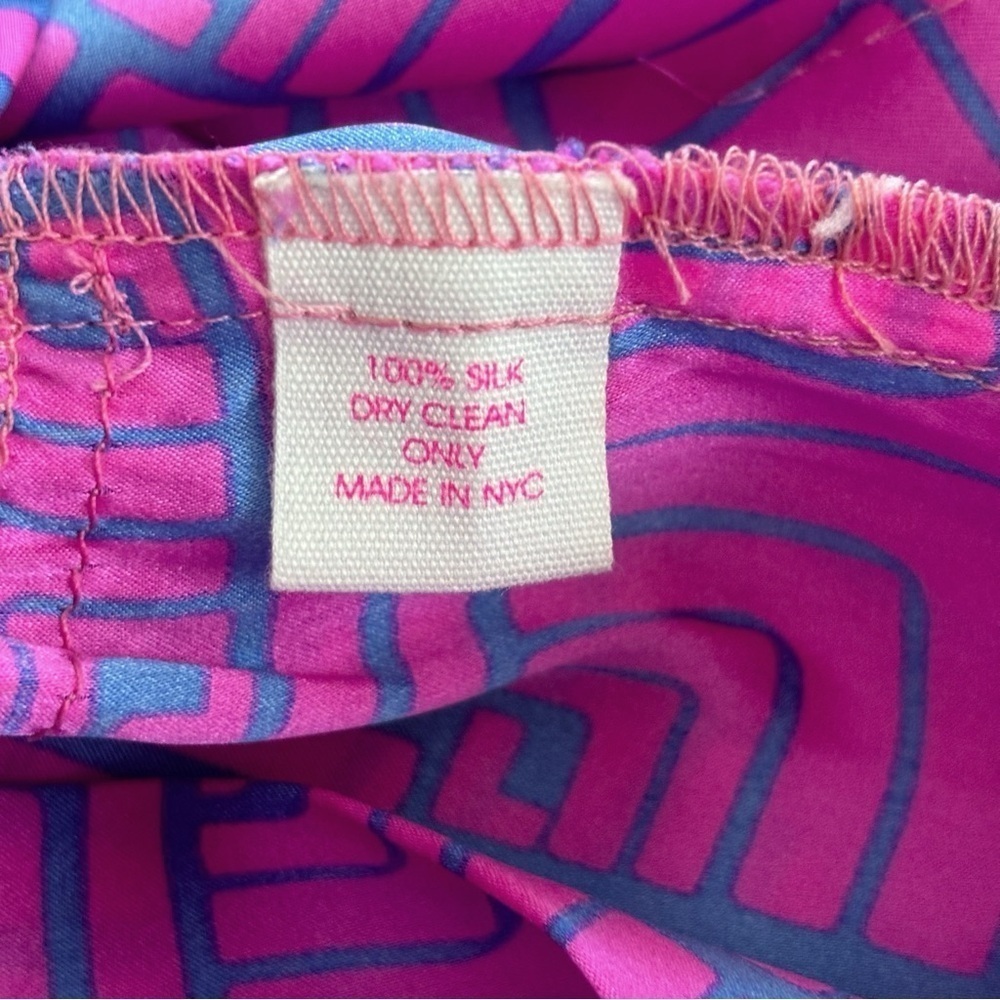 Alice & Trixie High Waist Pink Geometric Print Silk Shorts XS Resortwear - Picture 6 of 7